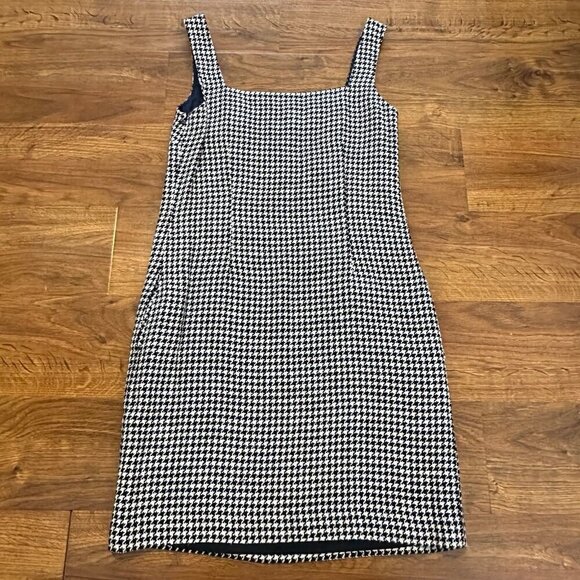 Lauren Ralph Lauren linen silk tweed houndstooth sleeveless dress - Picture 2 of 5